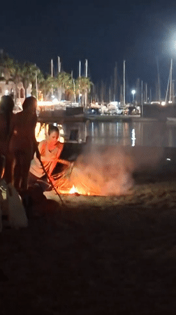 Bonfire night on the beach in Torrevieja, Noche de San Juan