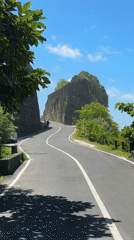 Coastal road documented in Kuta Selatan, Indonesia early morning