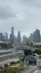 Tel Aviv cityscape and urban scenes documented Sunday morning