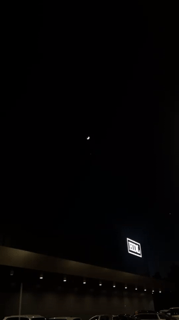 Crescent moon and celestial object observed over Podgorica