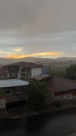 Rainy weather documented in Kardzhali residential area