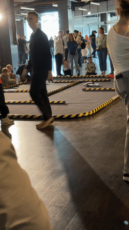 RC car demonstration draws crowd in Riga indoor venue