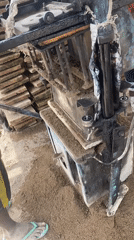 Man operates block-making machine in Markurdi, Nigeria