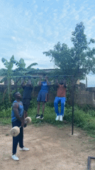 Outdoor gym session in full swing, Jos, Nigeria