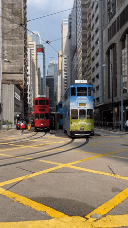 Morning street scenes captured in central Hong Kong