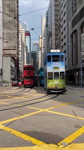 Morning street scenes captured in central Hong Kong