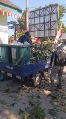 Event setup and cleanup underway in Arjasa, Indonesia
