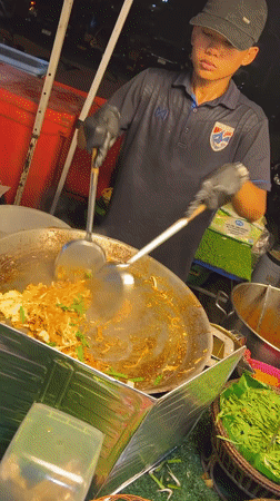 Street food vendors, businesses operate in Baan Bo Phut Thailand