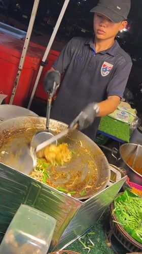 Street food vendors, businesses operate in Baan Bo Phut Thailand