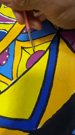 Mandala painting session in Los Velásquez, Venezuela