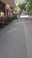 Early morning street cleaning and casual moments in Plovdiv