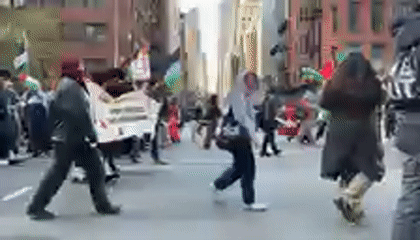 Palestinian flag demonstration observed on NYC street