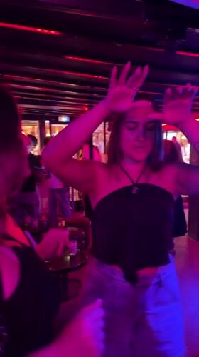 Friday night out at a neon-lit Paris club