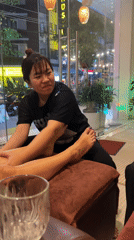 Spa clients receive foot massages during afternoon wellness session