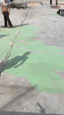 Skateboarders practice tricks at Barcelona skatepark Saturday afternoon