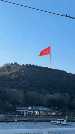 Turkish Coast Guard vessel docked in Beşiktaş Bosphorus