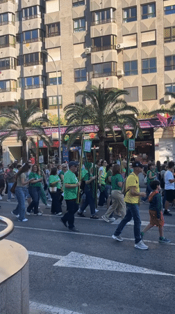 Green-clad demonstrators march through Alicante streets