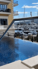 Luxury poolside scenes captured in Tivat yacht harbor