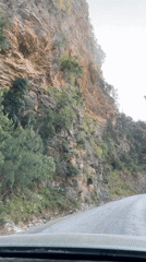 Driver captures scenic mountain road journey in Fethiye, Turkey