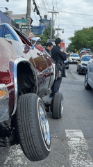 Modified classic car stopped with police presence in NYC