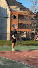 Man plays casual tennis in Tsarevo, Bulgaria
