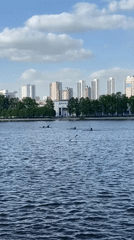 Spring kayaking activity observed along Yekaterinburg's Iset River waterfront