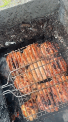 Backyard barbecue gathering documented by witnesses cooking chicken