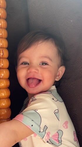 Baby's playful morning moments captured in Elena, Bulgaria