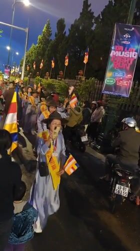 Religious procession with decorated float observed in Da Lat