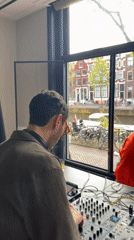 DJ performs at indoor venue in Amsterdam