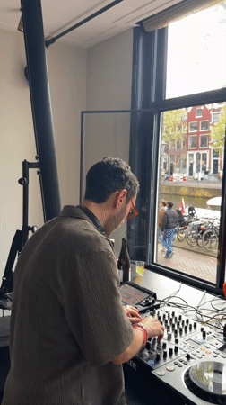 DJ performs at indoor venue in Amsterdam