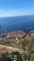 Hilltop views over Dubrovnik's walled Old Town and the Adriatic