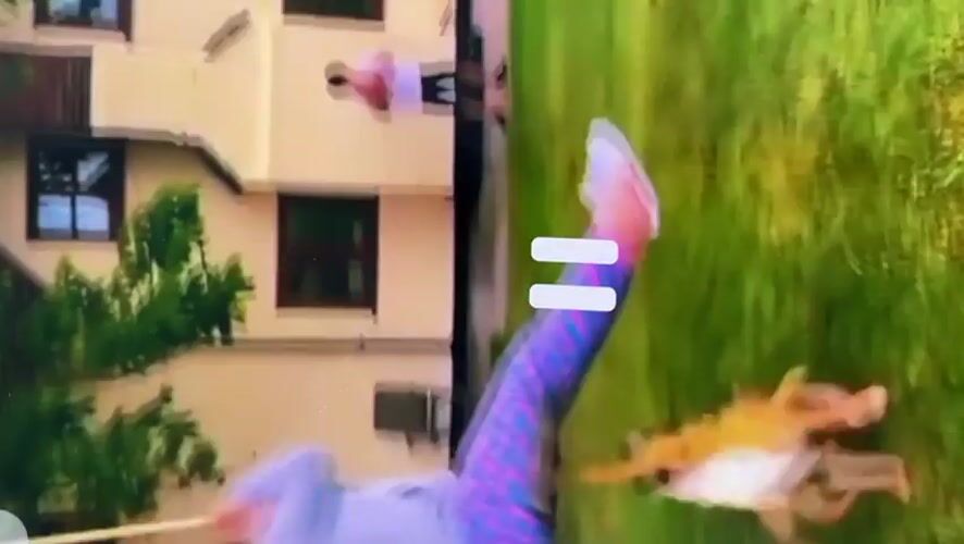 Person and curious orange cat filmed in Stavropol