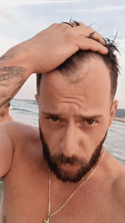 Beach selfies captured in Nesebar, Bulgaria during afternoon hours