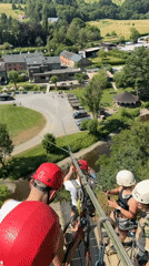 Zipline session in the treetops of Warisy, Belgium