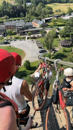 Zipline session in the treetops of Warisy, Belgium