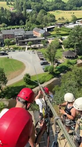 Zipline session in the treetops of Warisy, Belgium