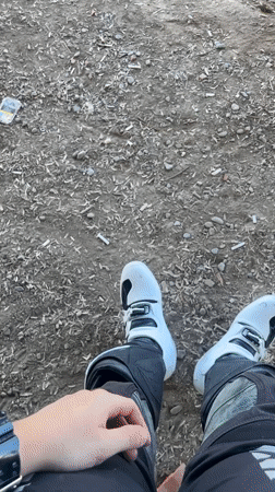 Motocross rider with green Kawasaki bike filmed in Bulgaria