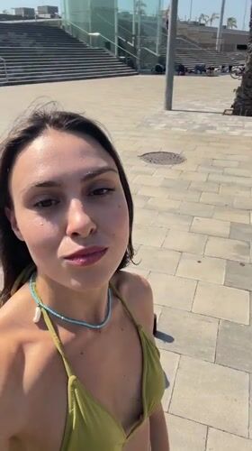 Sunny beach hangout and filming session in Barcelona