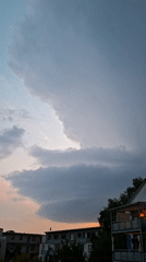 Thunderstorm with lightning moves through Baden-Baden at dusk
