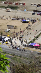 Large crowd gathers at Lima beach for apparent sports event