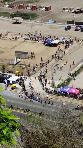 Large crowd gathers at Lima beach for apparent sports event