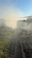 Smoke plume observed in rural field near Ulyanovsk