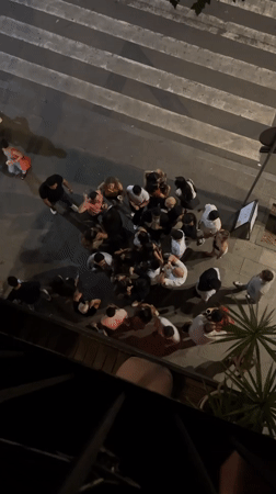 Evening street gathering draws 25 people in Barcelona