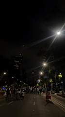 Cruz Azul fans celebrate at Angel of Independence monument