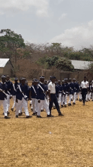 Youth marching band performs outdoor concert in Jos, Nigeria