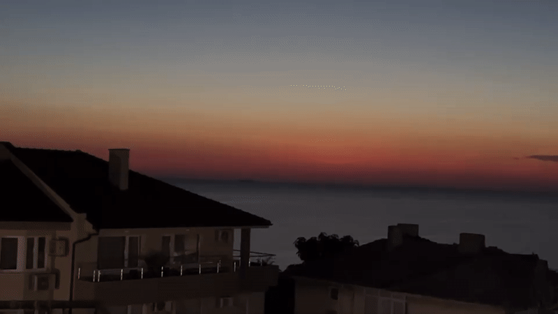 Twilight colors over Sozopol's Black Sea coastline