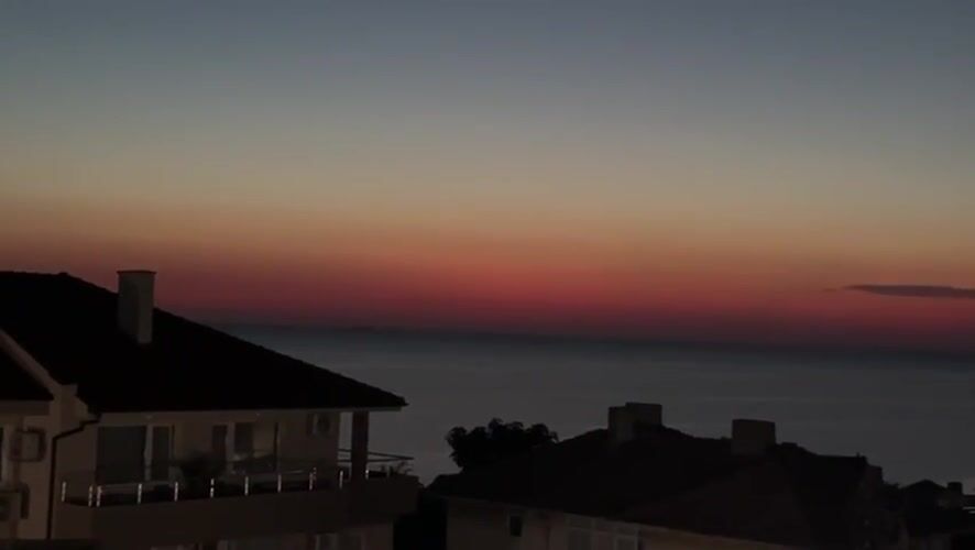 Twilight colors over Sozopol's Black Sea coastline