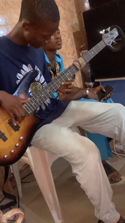 Musicians rehearse at church gathering in Nigerian forest reserve