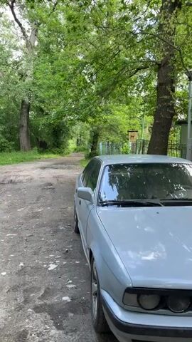 The video shows a gray car parked on a dirt road in a rural area. Trees line the road, creating a canopy overhead. The car is the main focus of the shot, and the camera pans slightly to show more of the surrounding environment. There are no people visible in the video. The overall atmosphere is peaceful and quiet, with the natural setting providing a tranquil backdrop for the car.